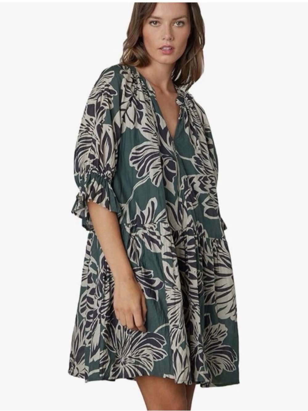 Velvet by Graham & Spencer Layne Silk Vpile Cotton dress. Size XL. EUC